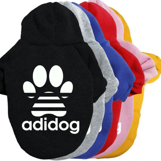 Adidog White Paw Print Style Fashion Fleece Hoodie