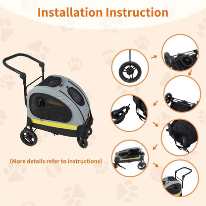 2 in 1 Portable Pet Stroller and Travel Car Seat Carrier for Small Dogs