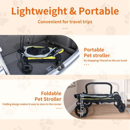 2 in 1 Portable Pet Stroller and Travel Car Seat Carrier for Small Dogs