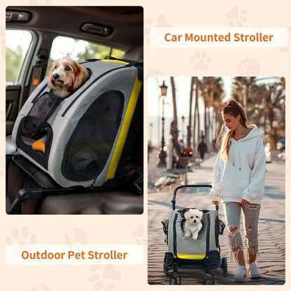 2 in 1 Portable Pet Stroller and Travel Car Seat Carrier for Small Dogs